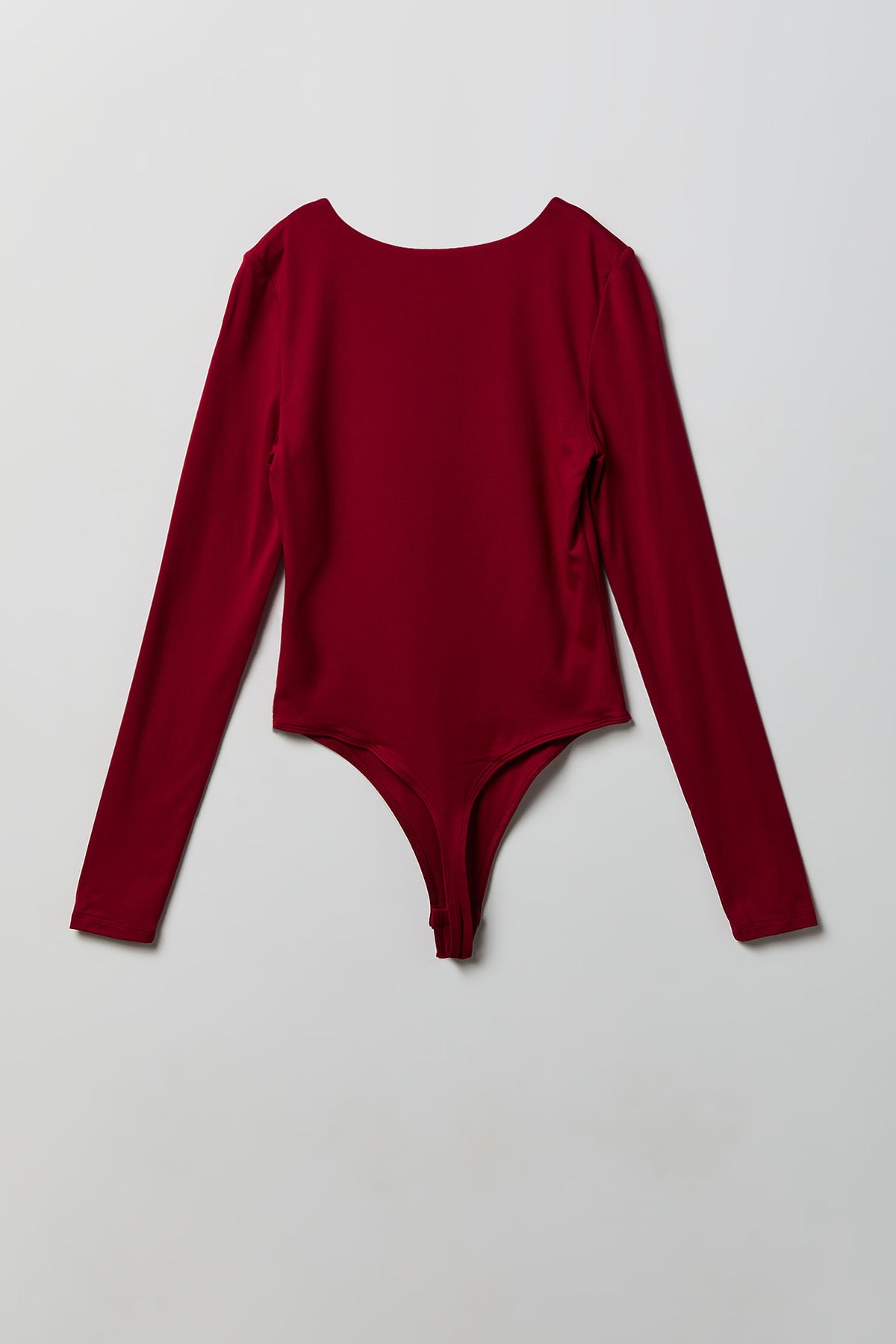 Alt View 2. Luxe Heavy Contour Long Sleeve Bodysuit - Burgundy