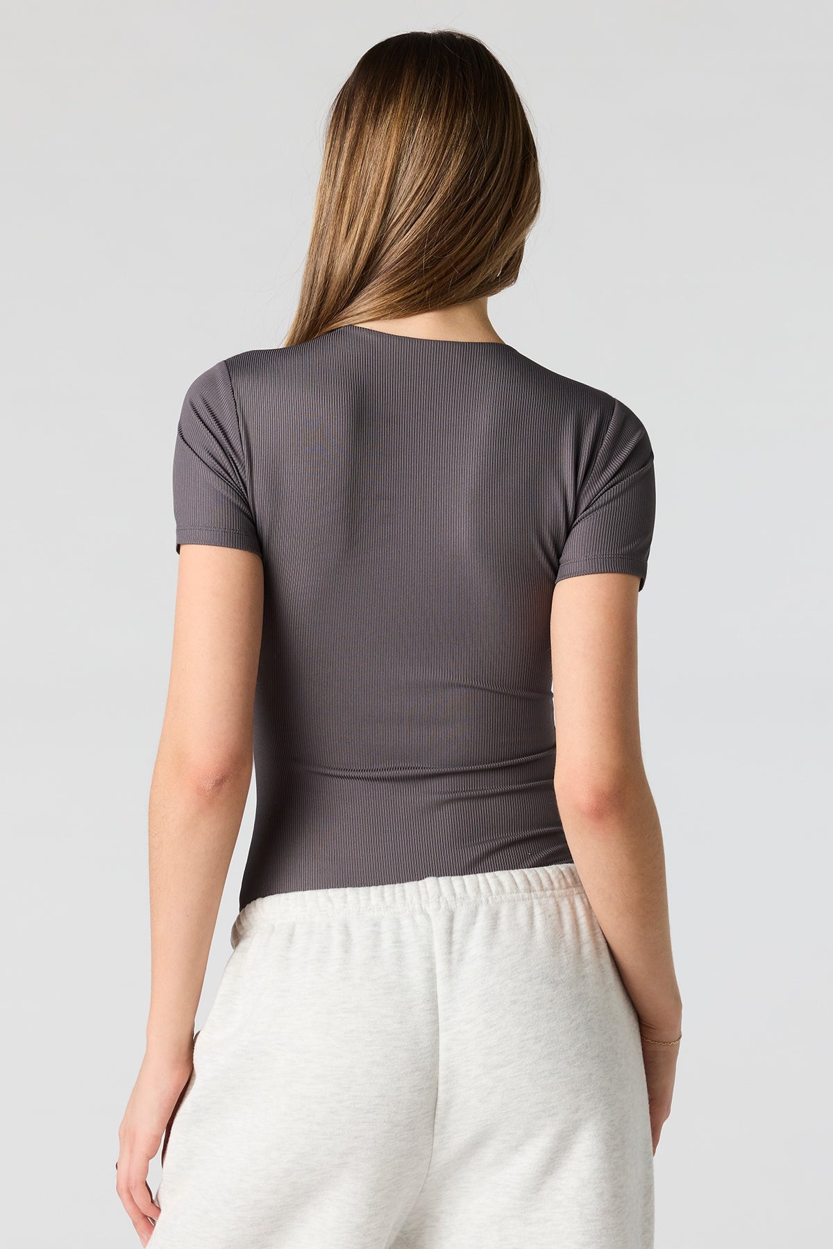 Alt View 2. T-Shirt Bodysuit - Dark Grey