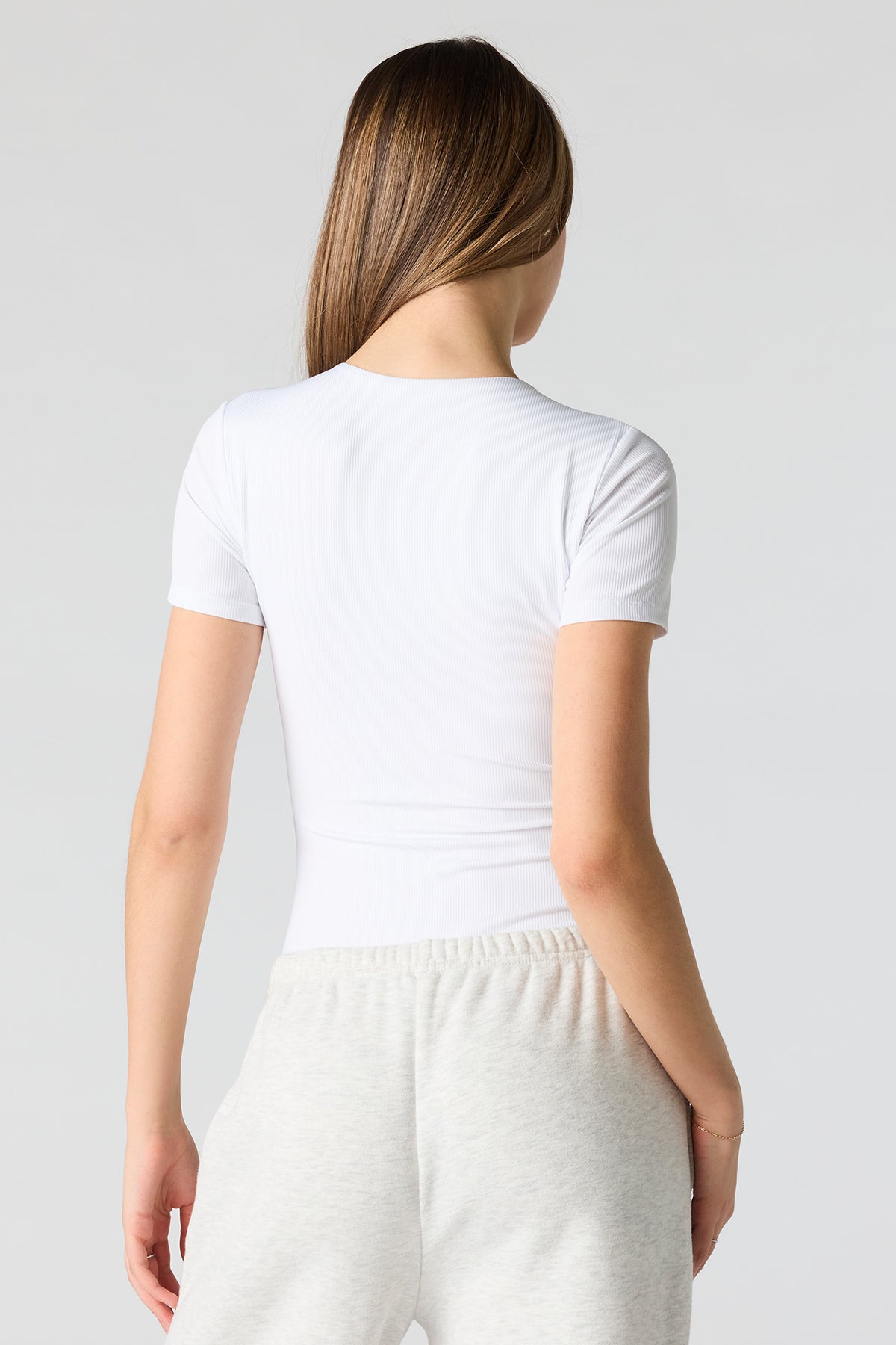 Alt View 2. T-Shirt Bodysuit - White