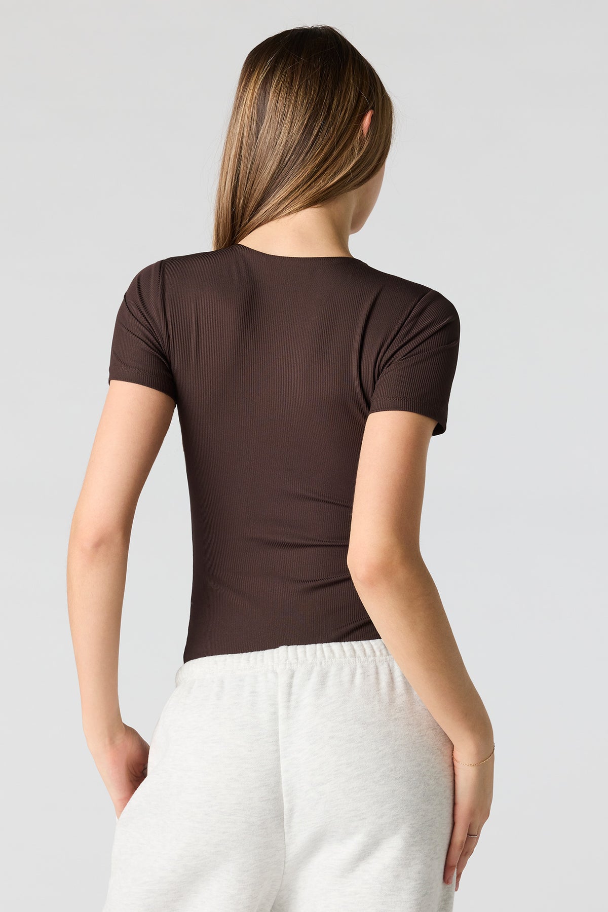 Alt View 2. T-Shirt Bodysuit - Brown