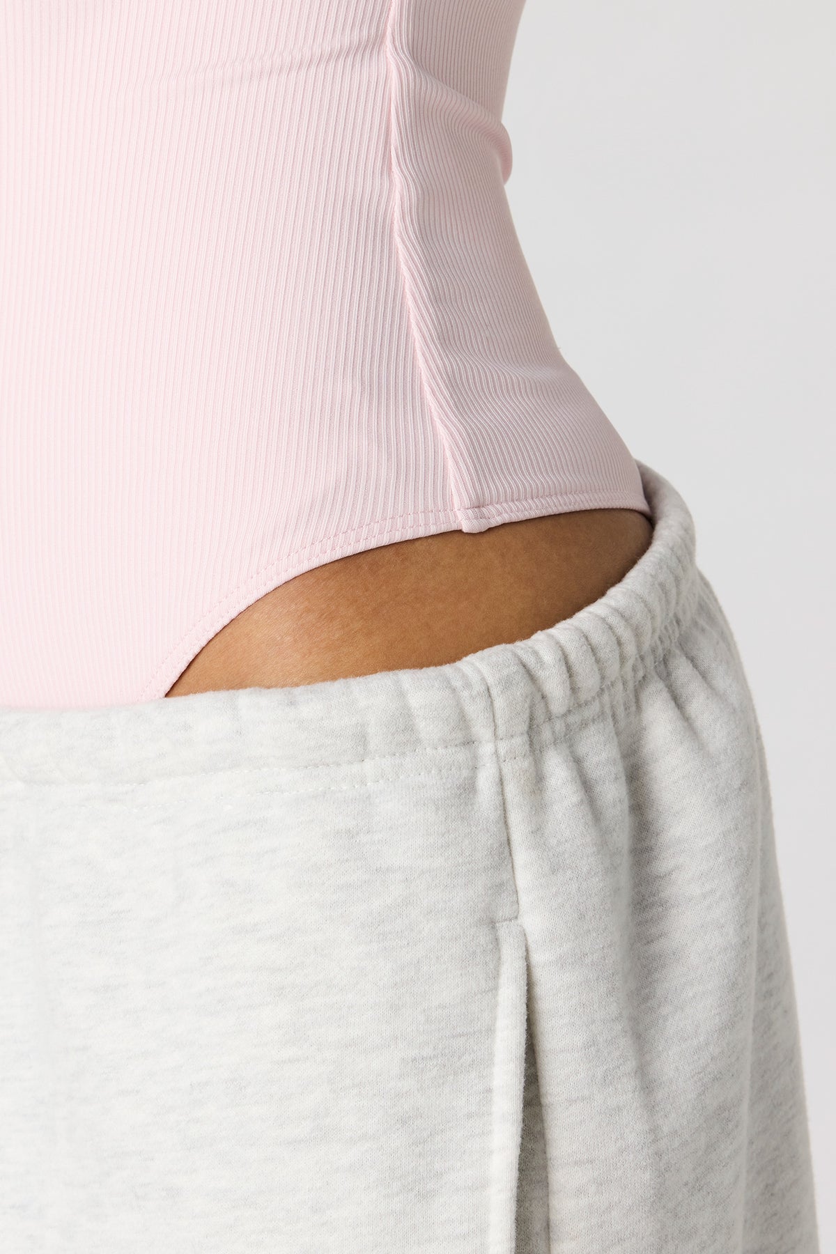 Alt View 4. Contour Ribbed Square Neck Bodysuit - Light Pink