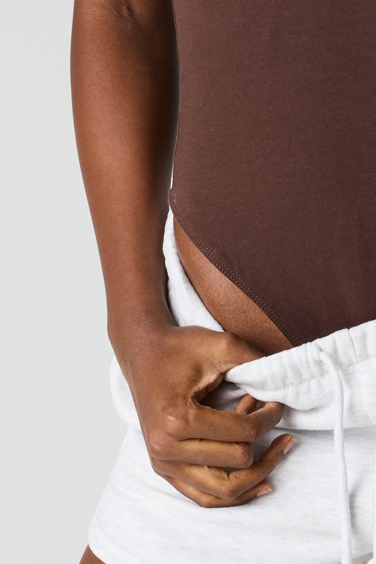 Alt View 4. V-Neck Halter Bodysuit - Brown