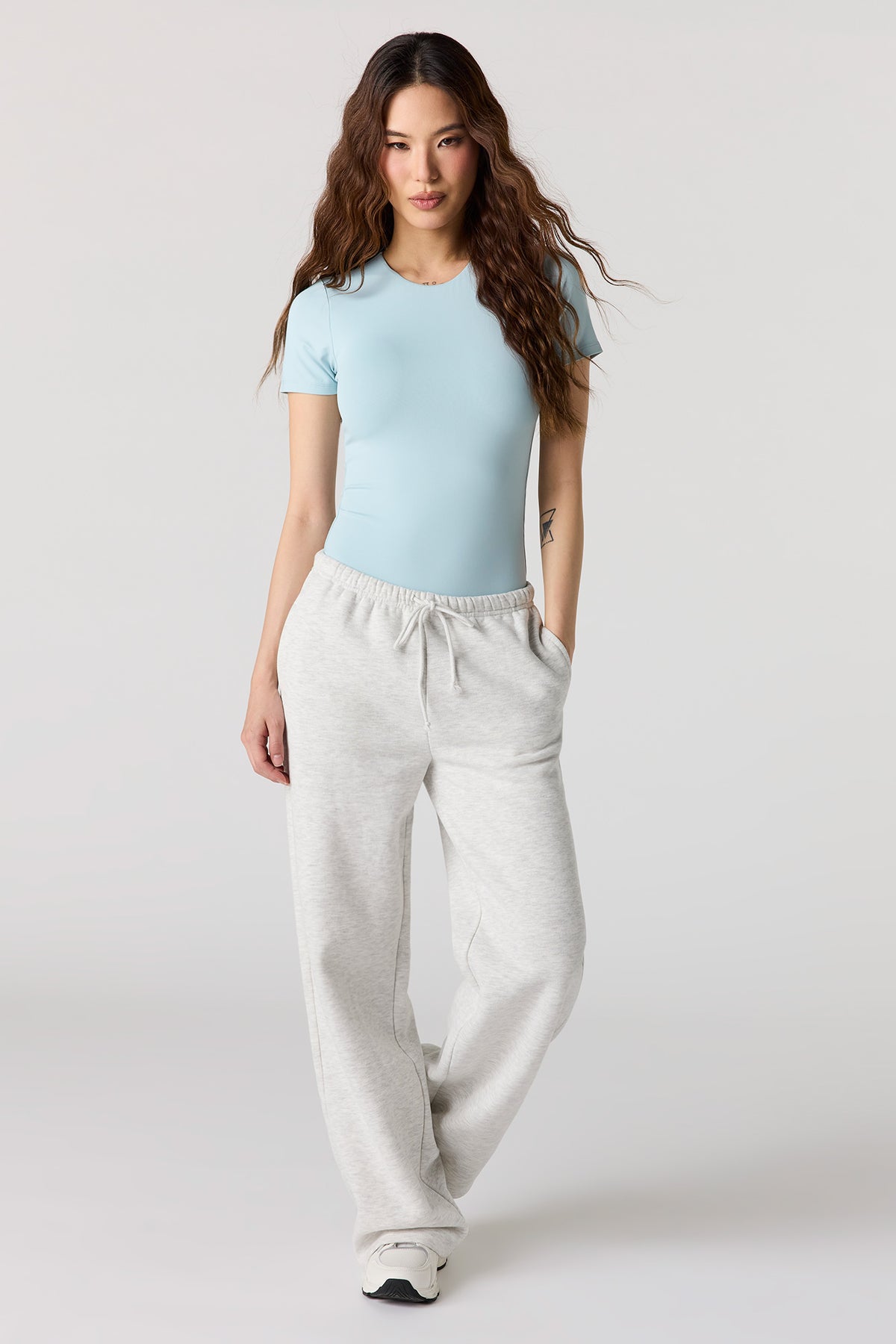 Alt View 3. Contour Crewneck Short Sleeve Bodysuit - Blue