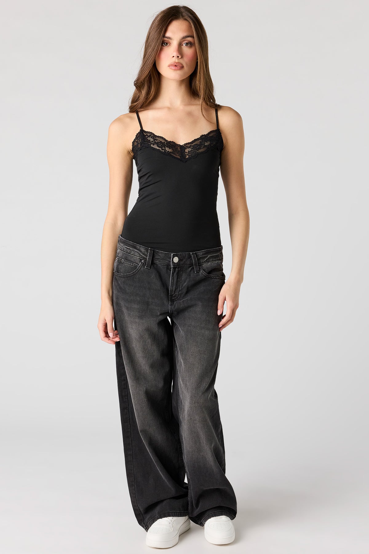 Alt View 3. Contour Lace Cami Bodysuit - Black