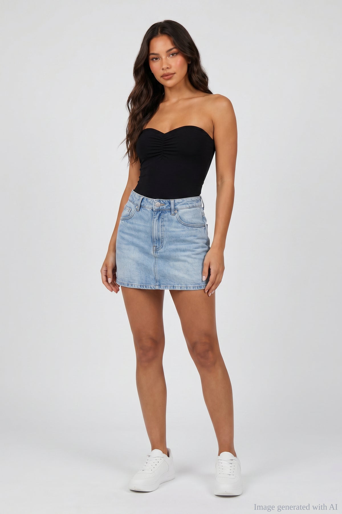 Alt View 2. Contour Tube Bodysuit - Black Front Full Body - Black