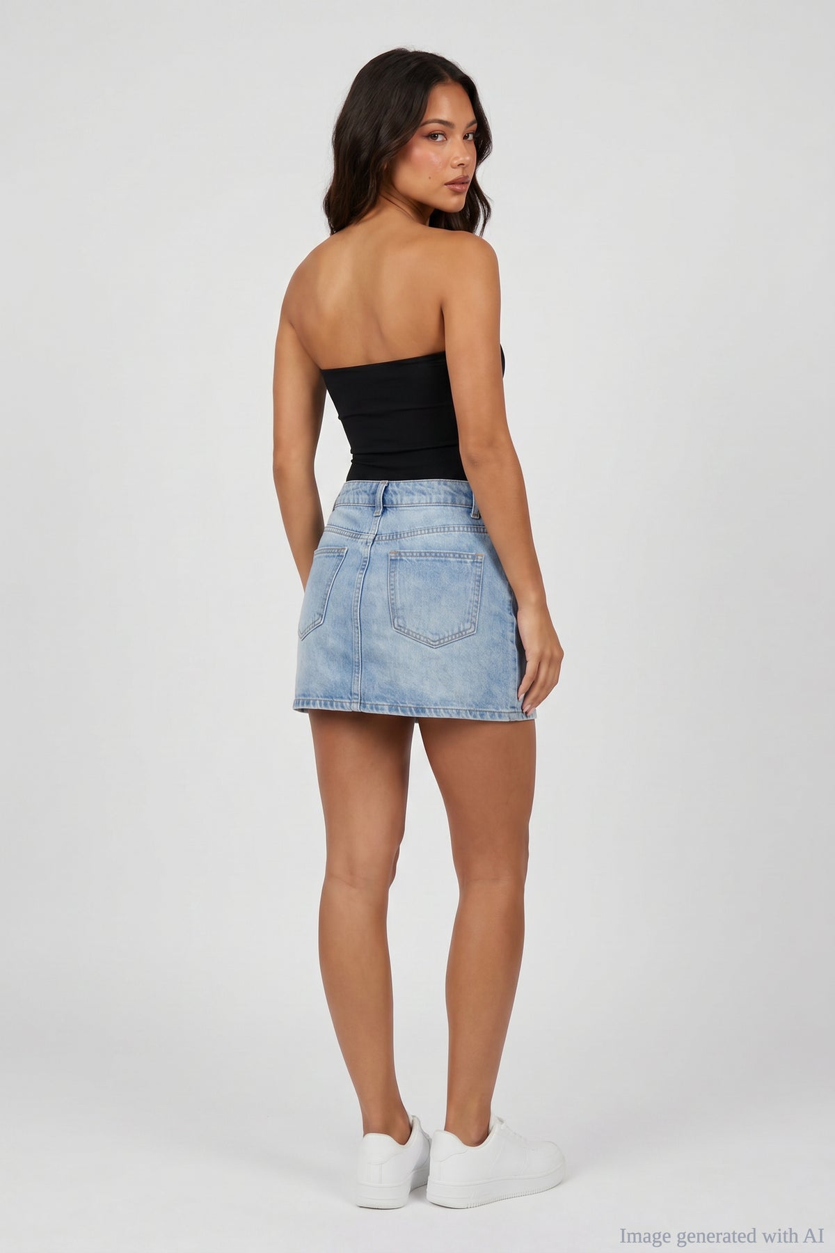 Alt View 3. Contour Tube Bodysuit - Pink Back Full Body - Black