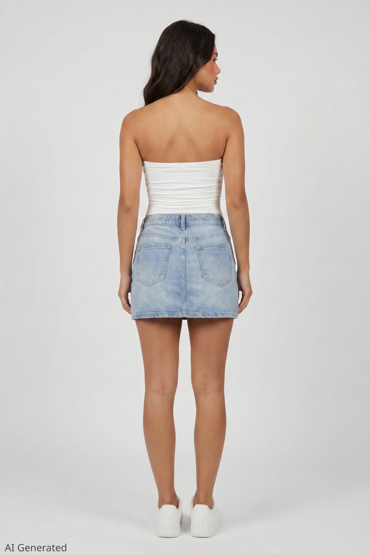 Alt View 3. Contour Tube Bodysuit - White Back Full Body - White