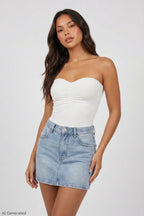 Contour Tube Bodysuit - White Hero Crop