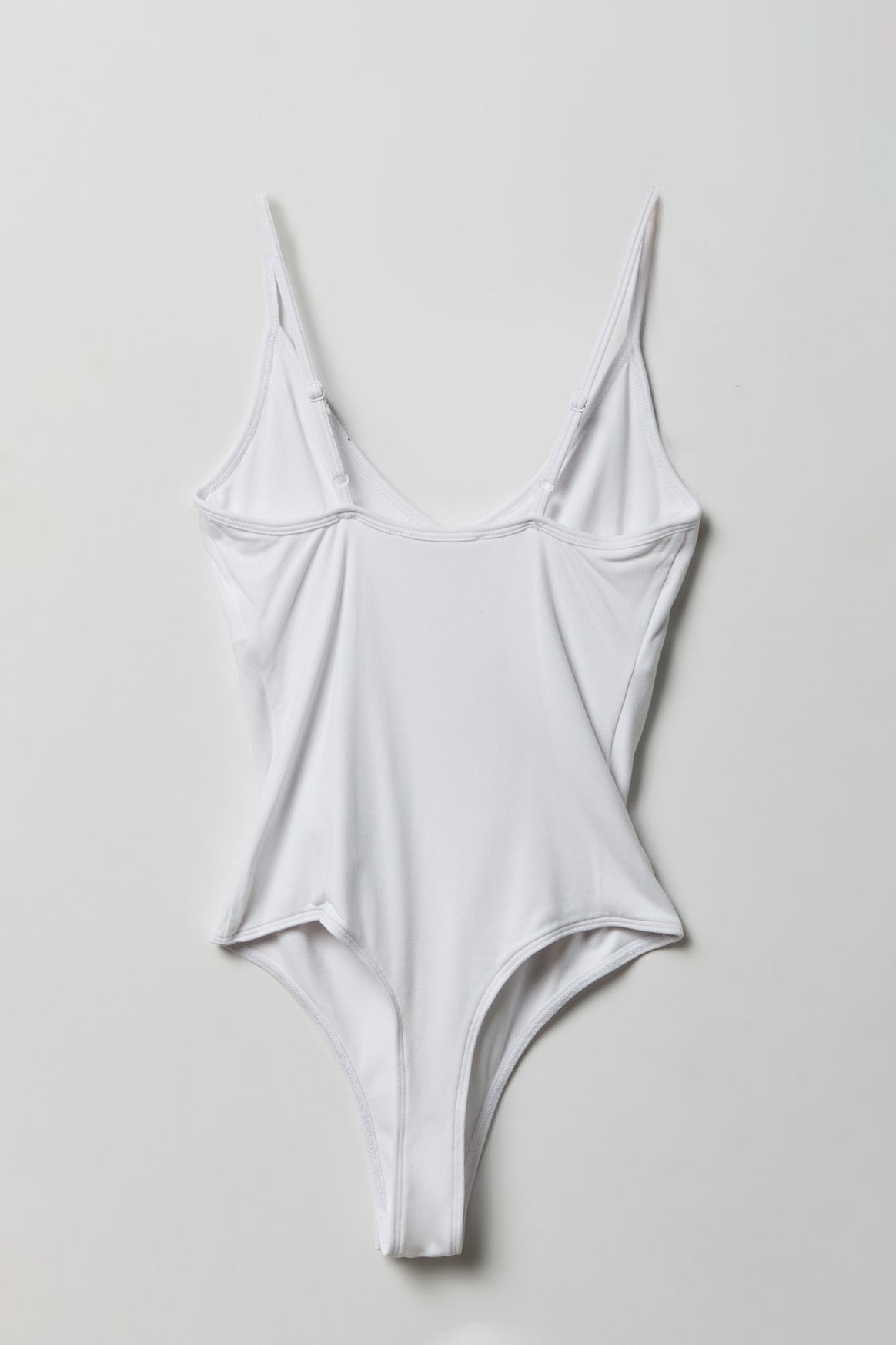 Alt View 2. Luxe Heavy Contour Braless V-Neck Bodysuit - White