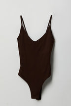 Luxe Heavy Contour Braless V-Neck Bodysuit