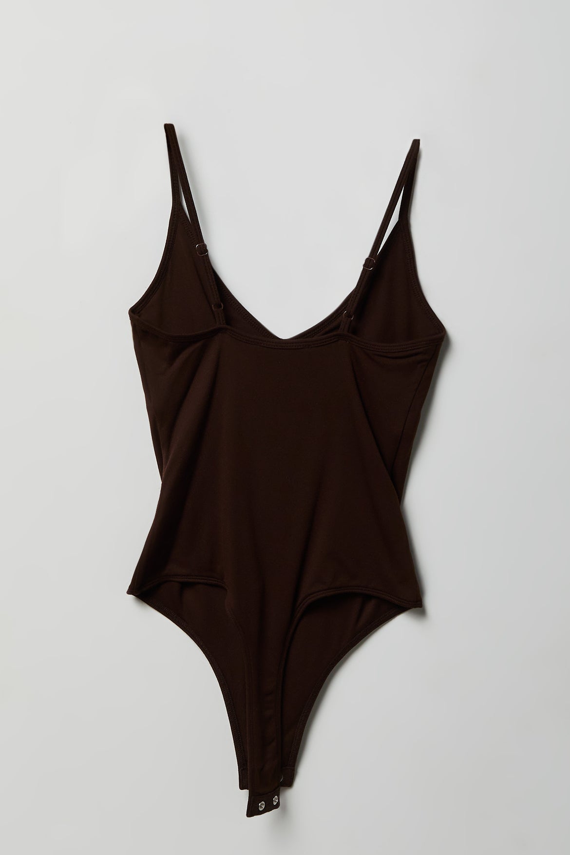 Alt View 2. Luxe Heavy Contour Braless V-Neck Bodysuit - Brown