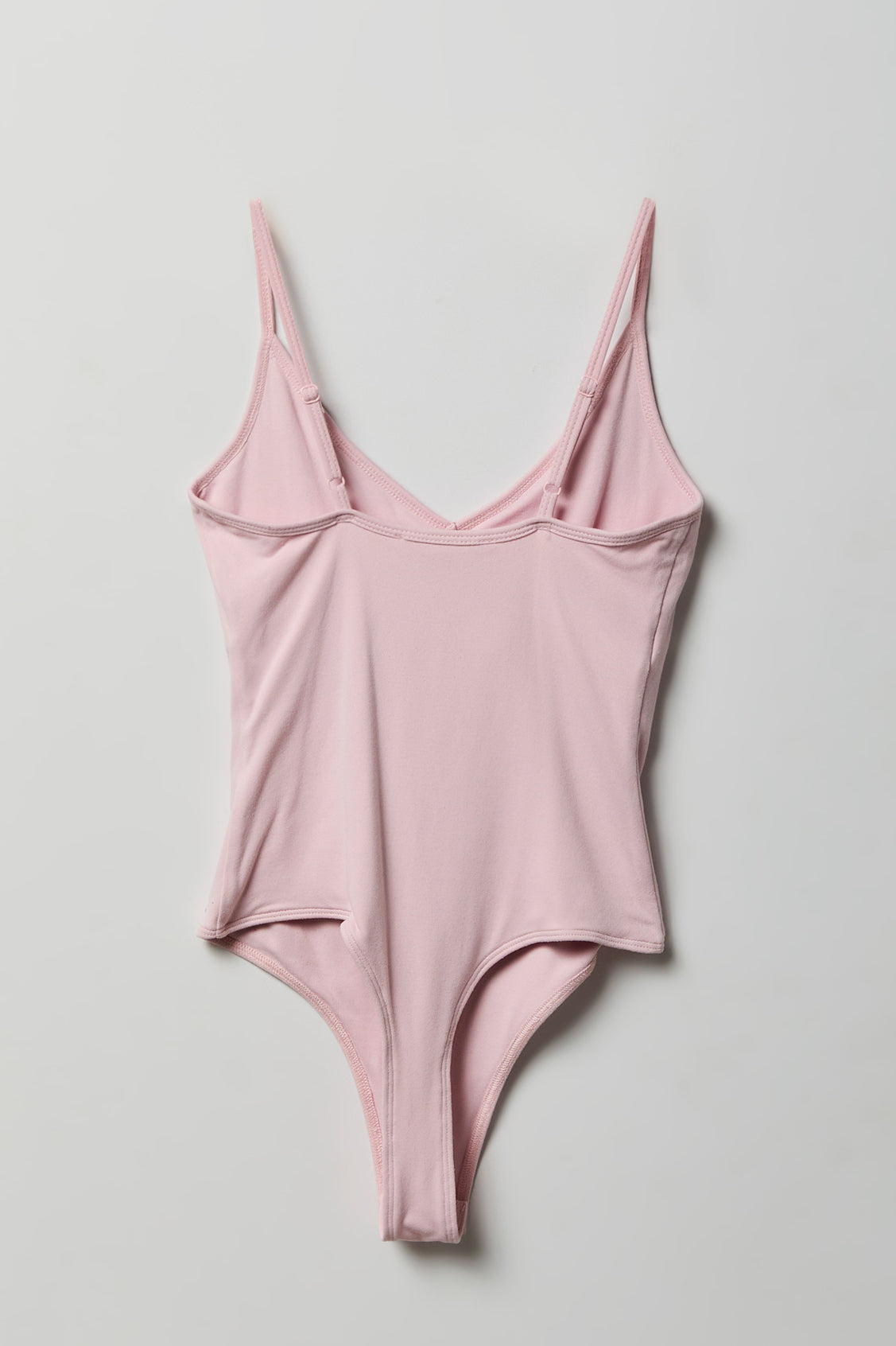Alt View 2. Luxe Heavy Contour Braless V-Neck Bodysuit - Light Pink
