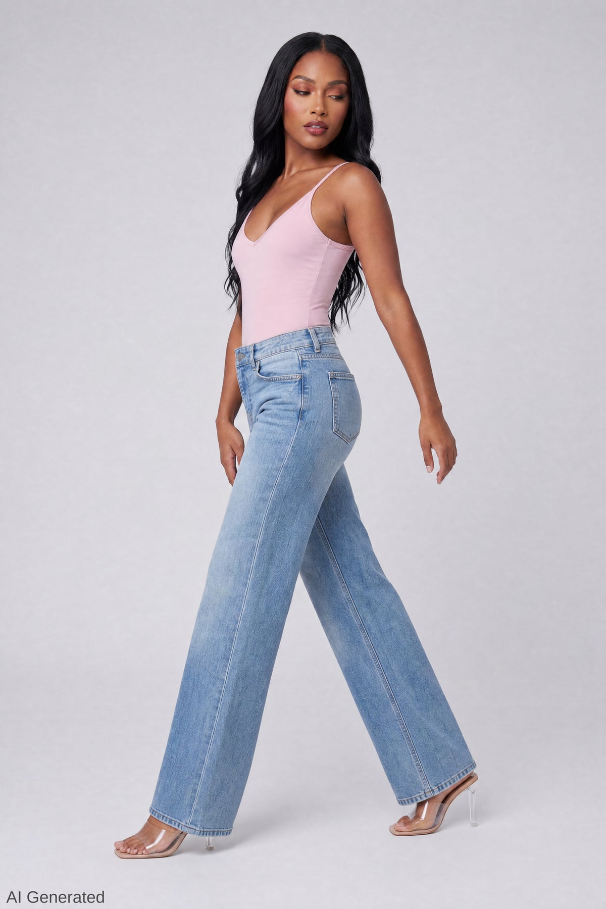 Alt View 2. bodysuit_pink_walk_1333x2000 - Light Pink