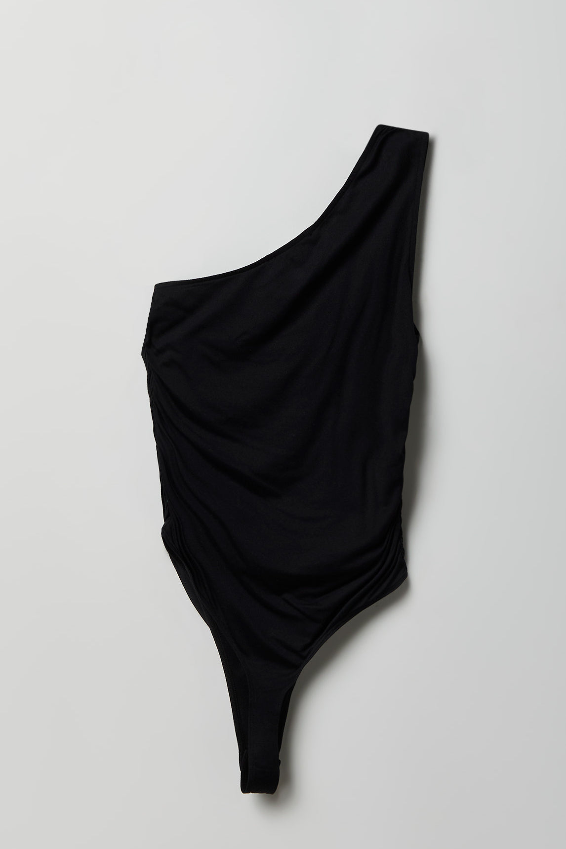 Alt View 2. Luxe Heavy Contour One Shoulder Bodysuit - Black