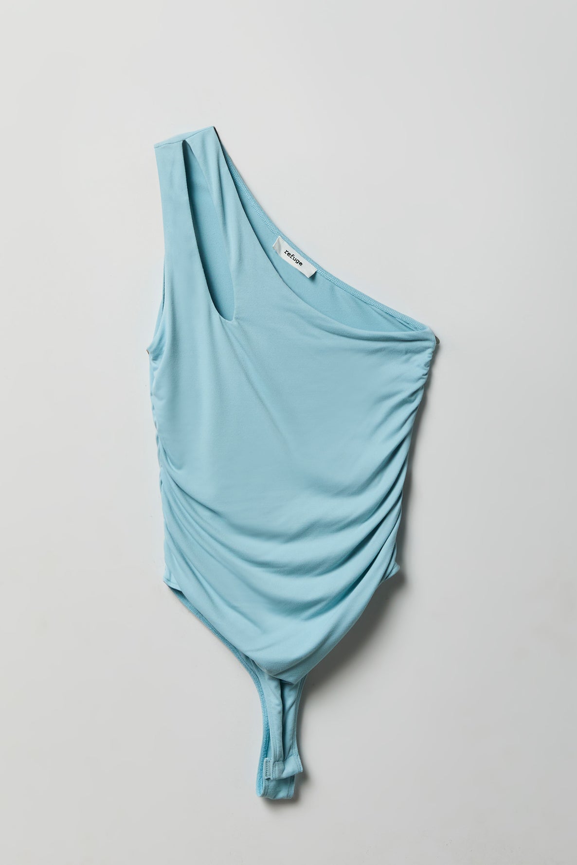 Luxe Heavy Contour One Shoulder Bodysuit - Light Blue