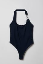 Luxe Heavy Contour O-Ring Halter Bodysuit