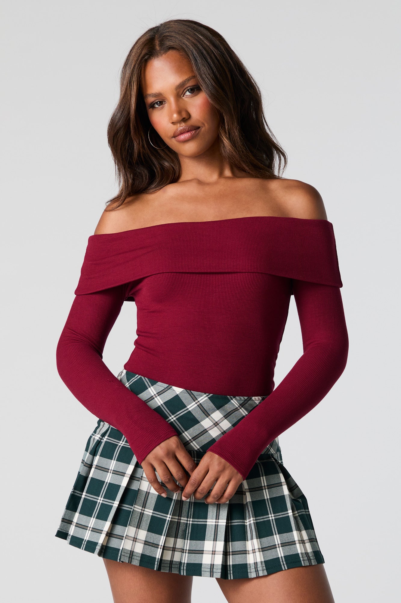 Red off the shoulder bodysuit online