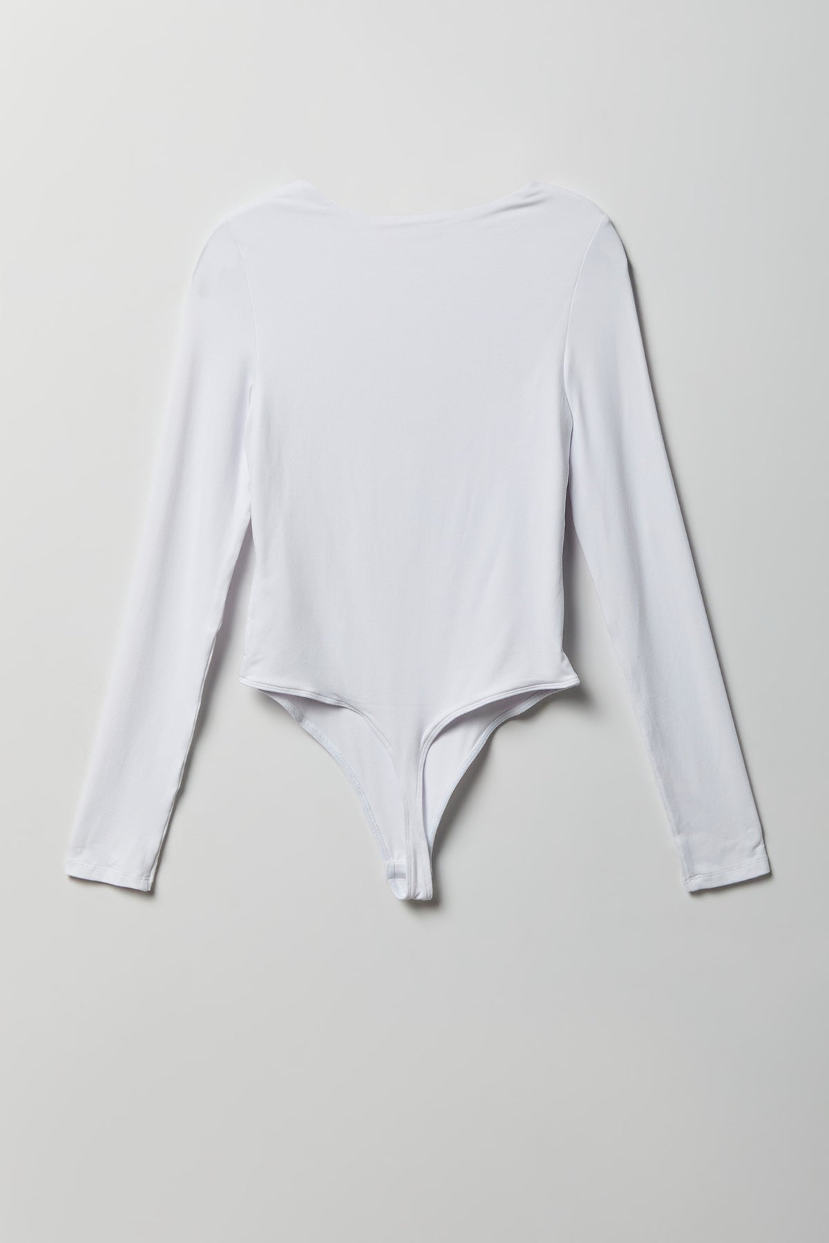 Alt View 2. Luxe Heavy Contour Long Sleeve Bodysuit - White