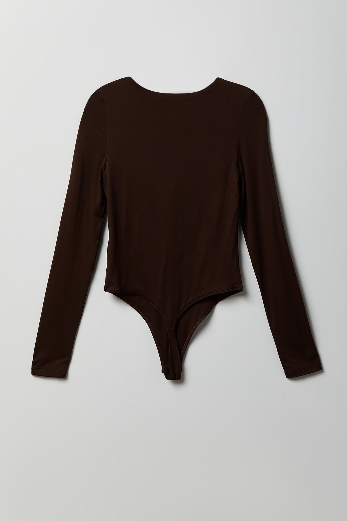 Alt View 2. Luxe Heavy Contour Long Sleeve Bodysuit - Brown