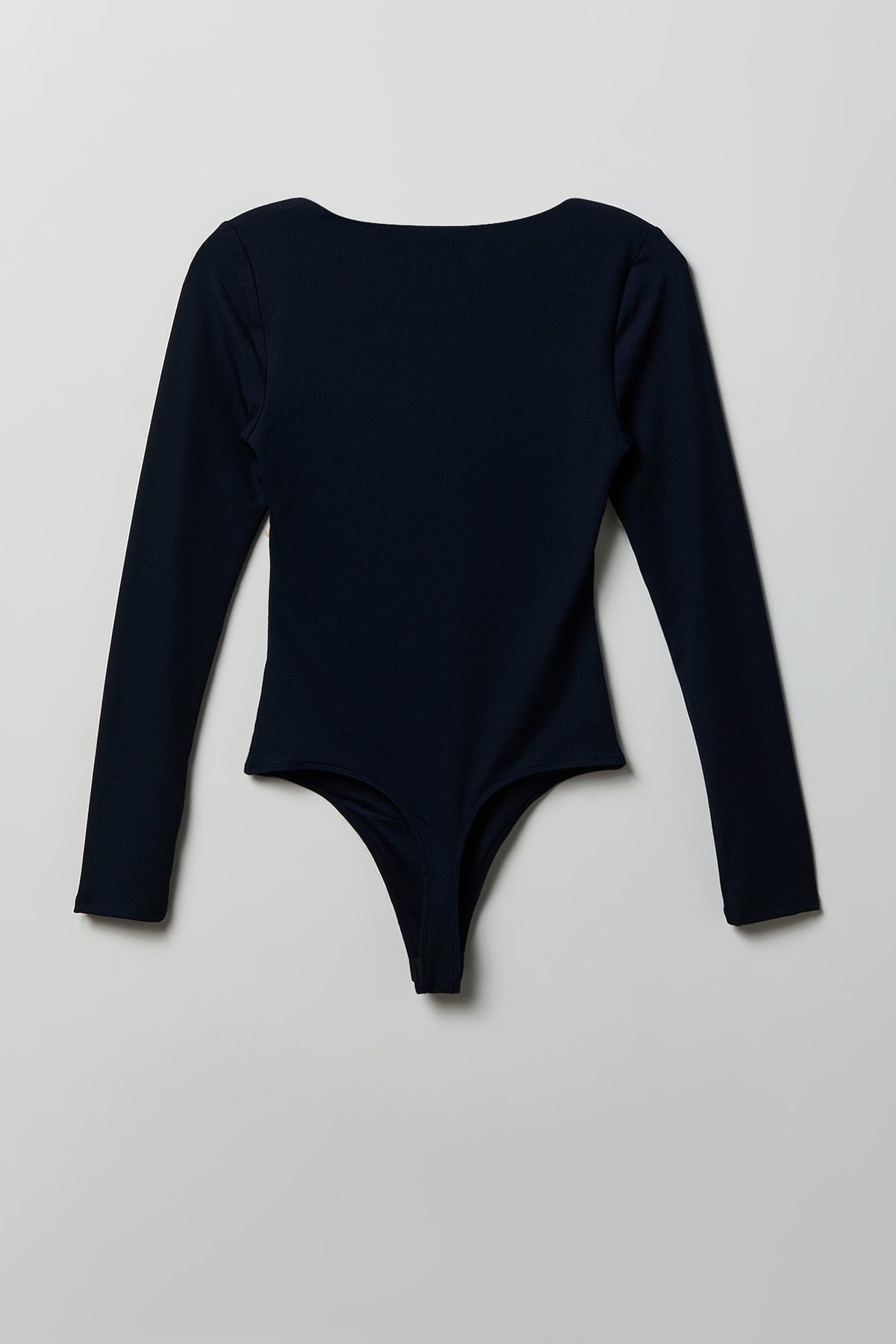 Alt View 2. Contour Ribbed Square Neck Long Sleeve Bodysuit - Navy
