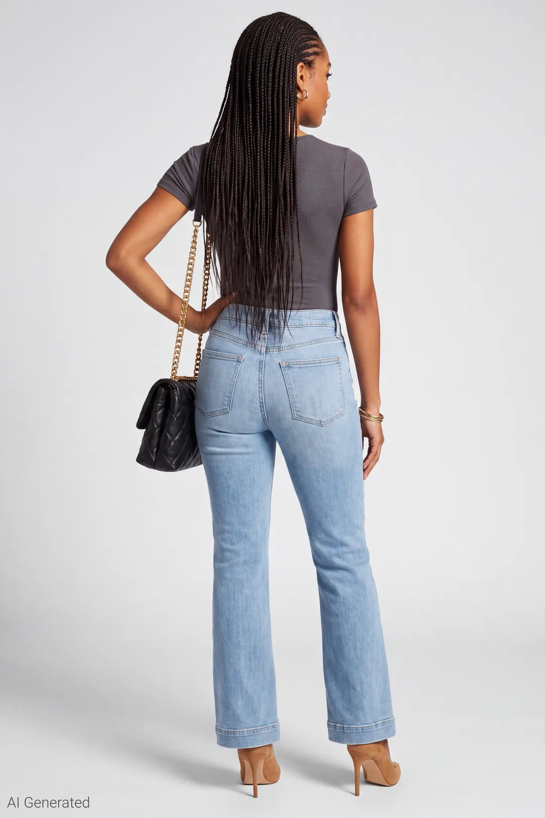 Alt View 3. Contour Ribbed Short Sleeve Bodysuit - Dark Grey