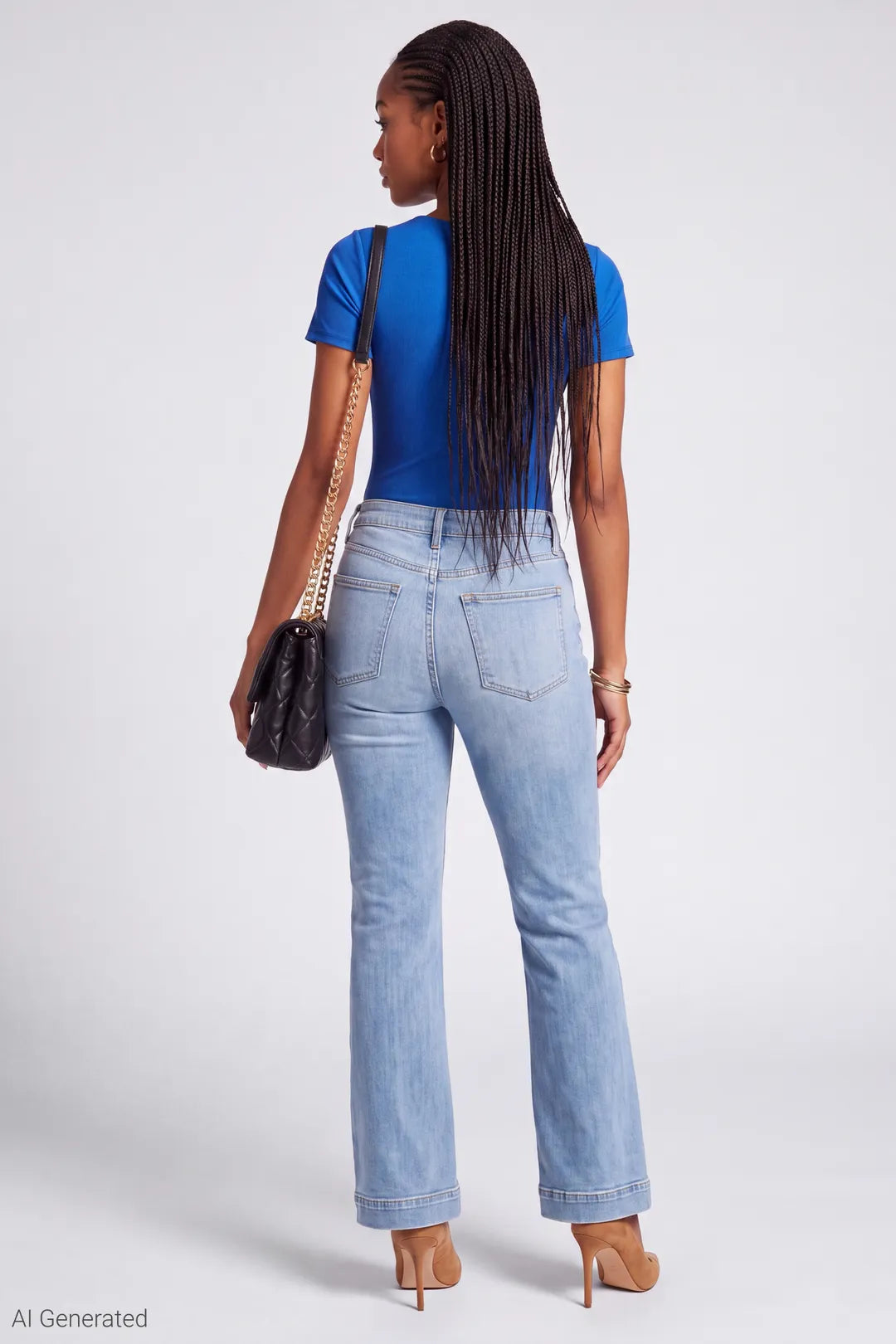 Alt View 3. Contour Ribbed Short Sleeve Bodysuit - Royal Blue