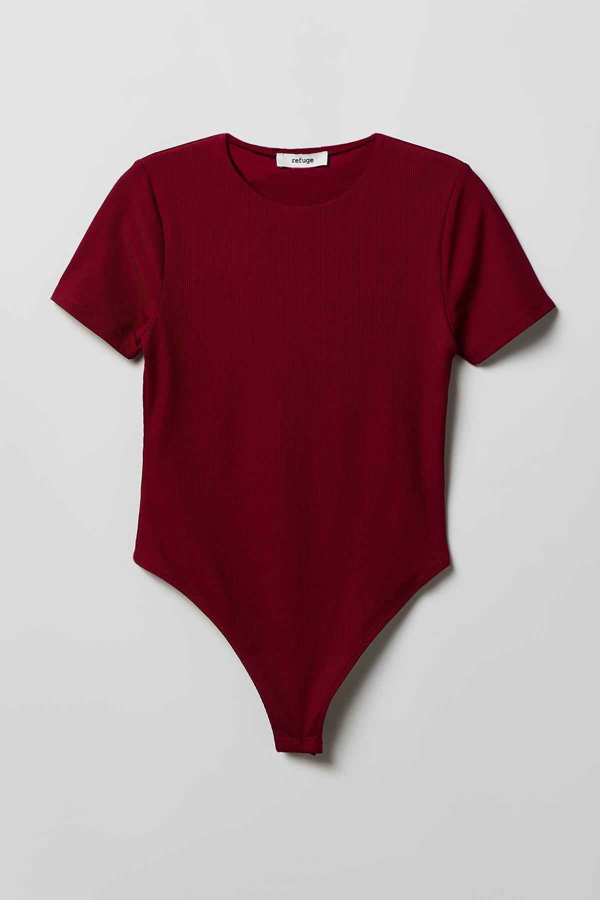 Contour Ribbed Short Sleeve Bodysuit - Red