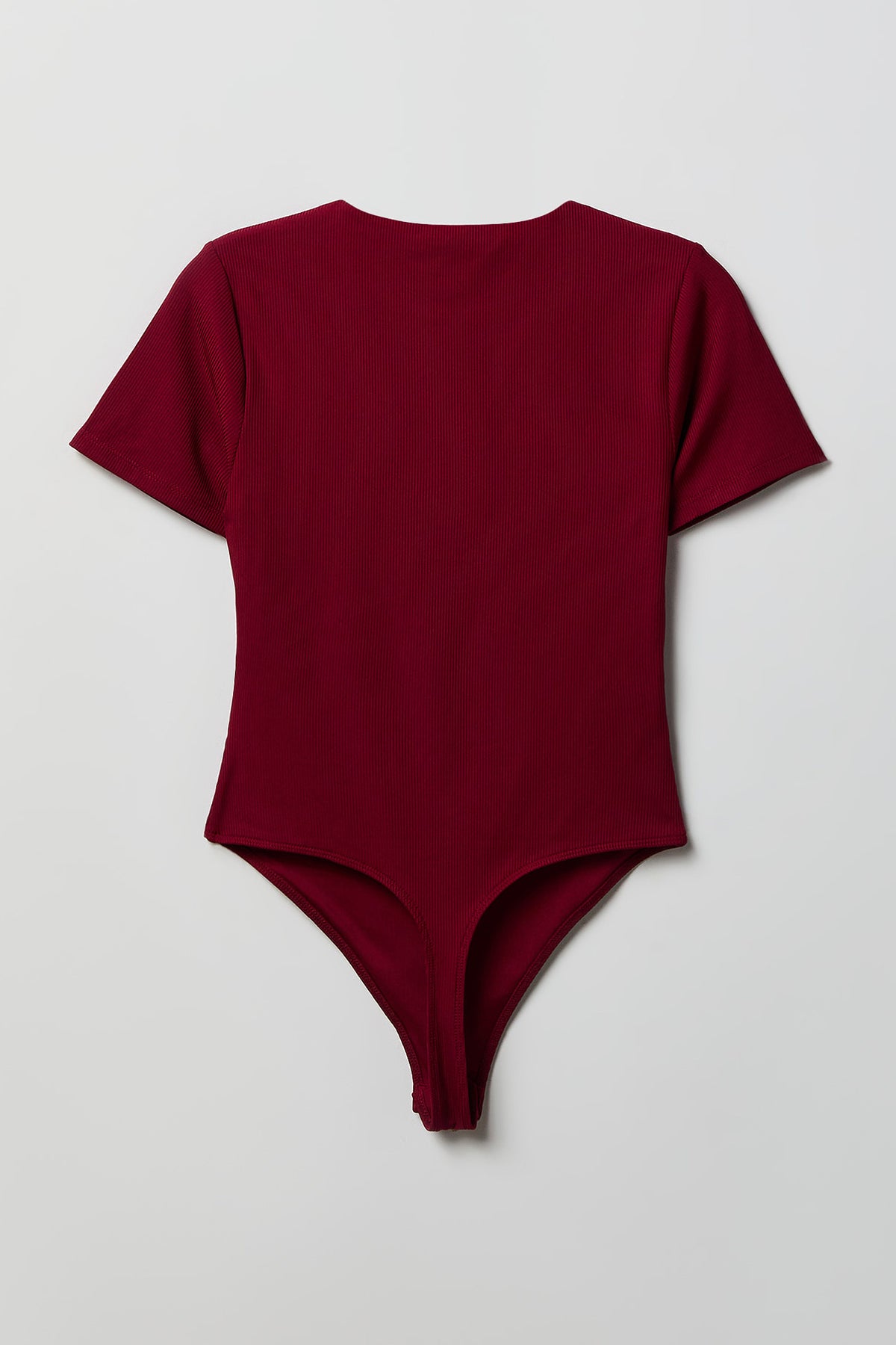 Alt View 2. Contour Ribbed Short Sleeve Bodysuit - Red