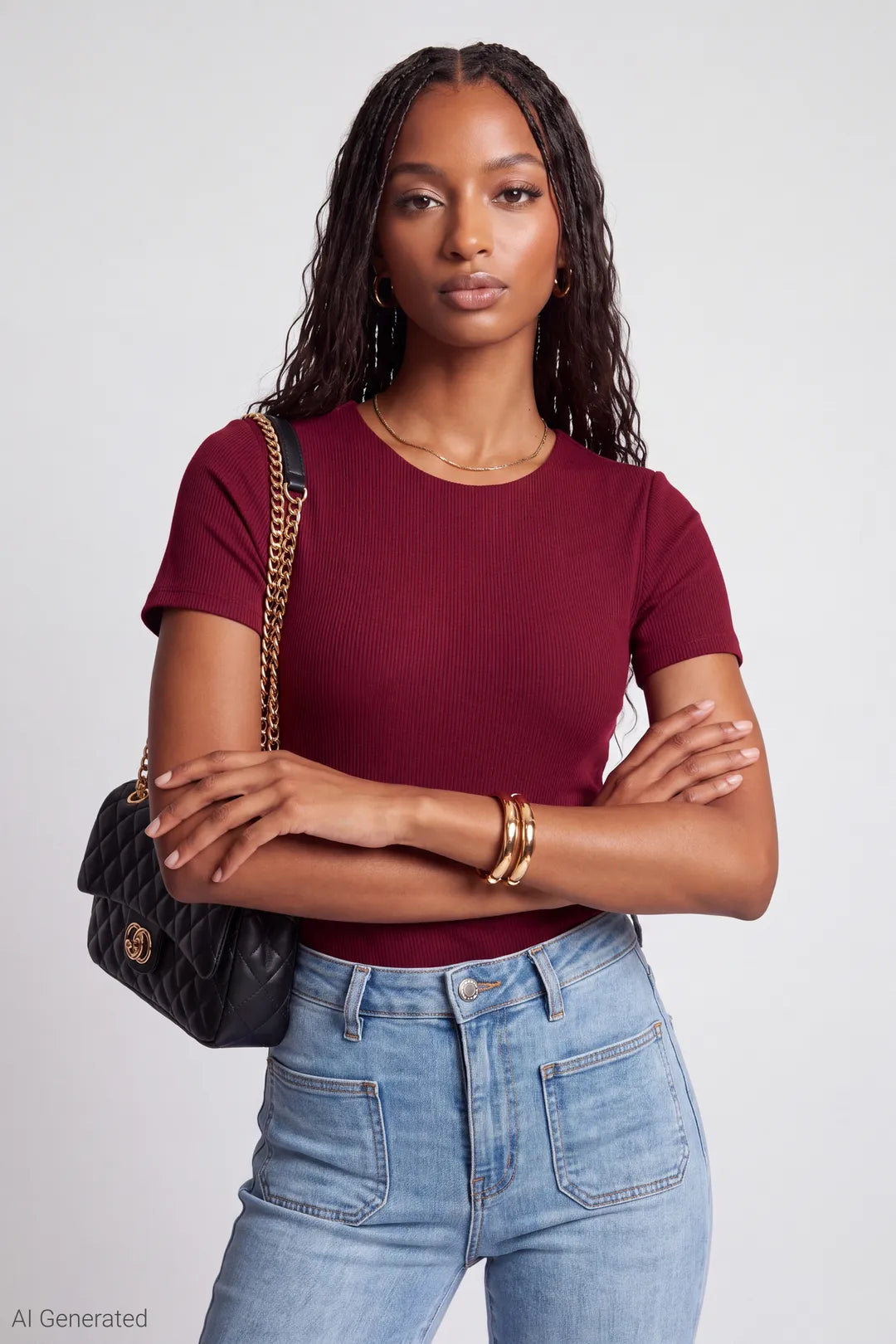 Contour Ribbed Short Sleeve Bodysuit - Red