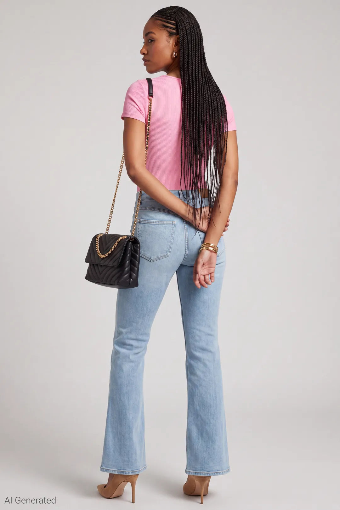 Alt View 3. Contour Ribbed Short Sleeve Bodysuit - Pink