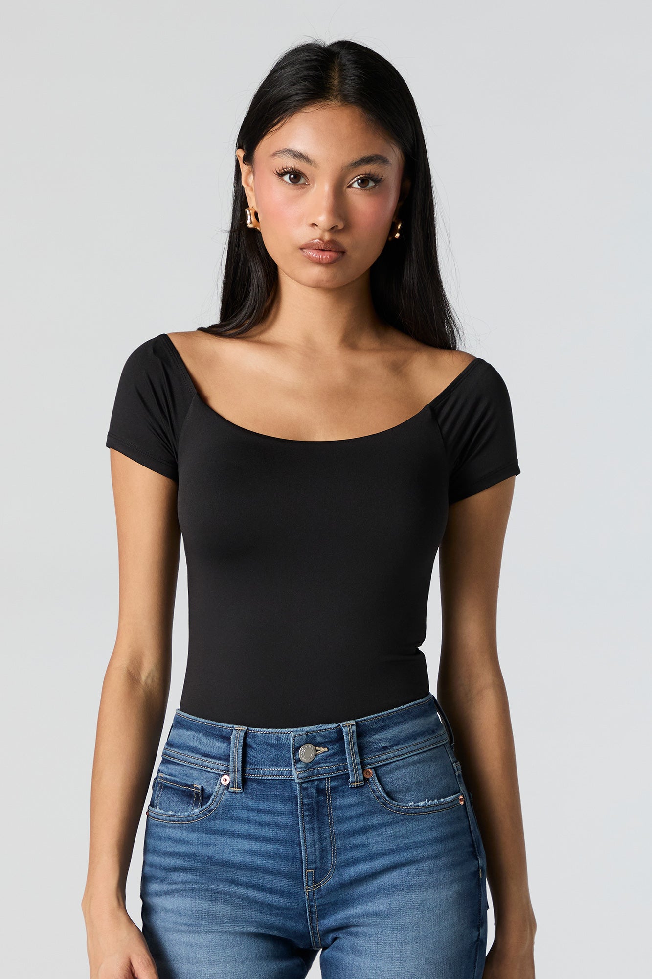 Contour Off Shoulder Short Sleeve Bodysuit