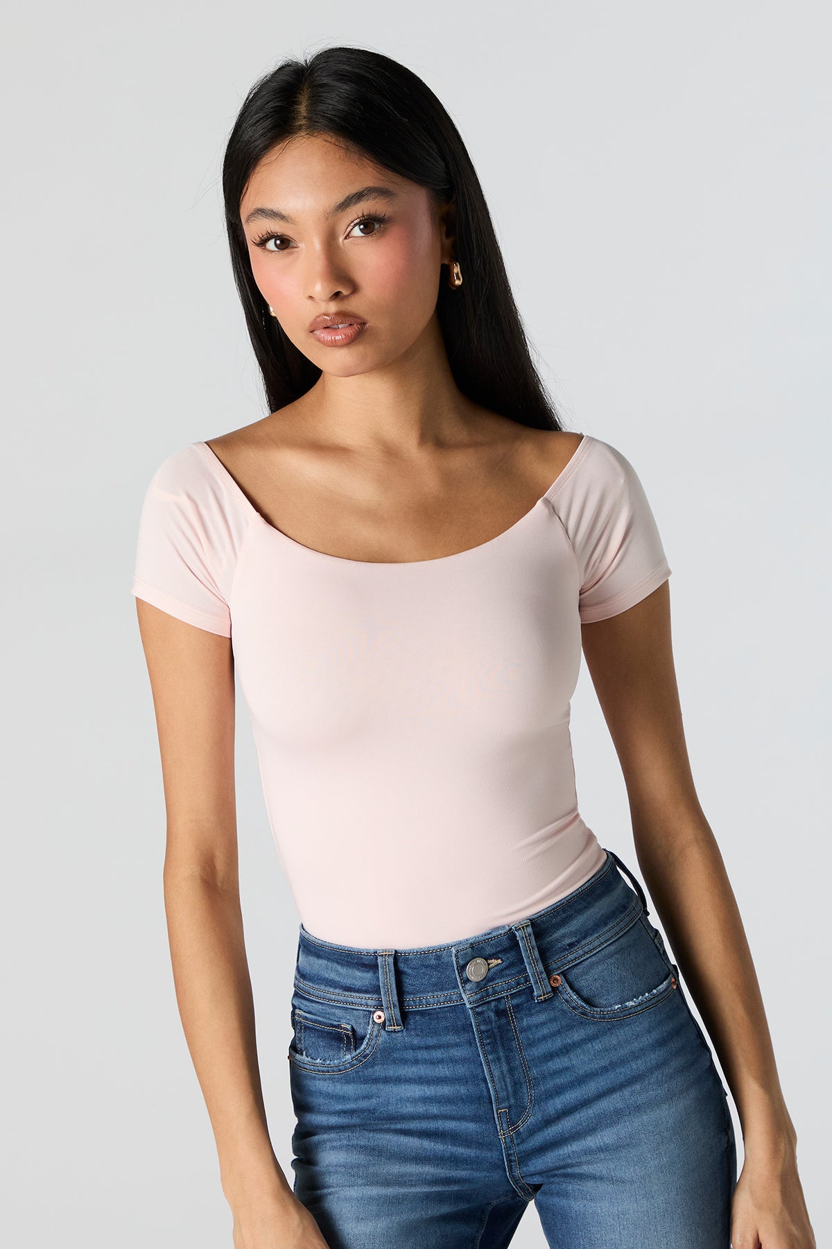 Contour Off Shoulder Short Sleeve Bodysuit