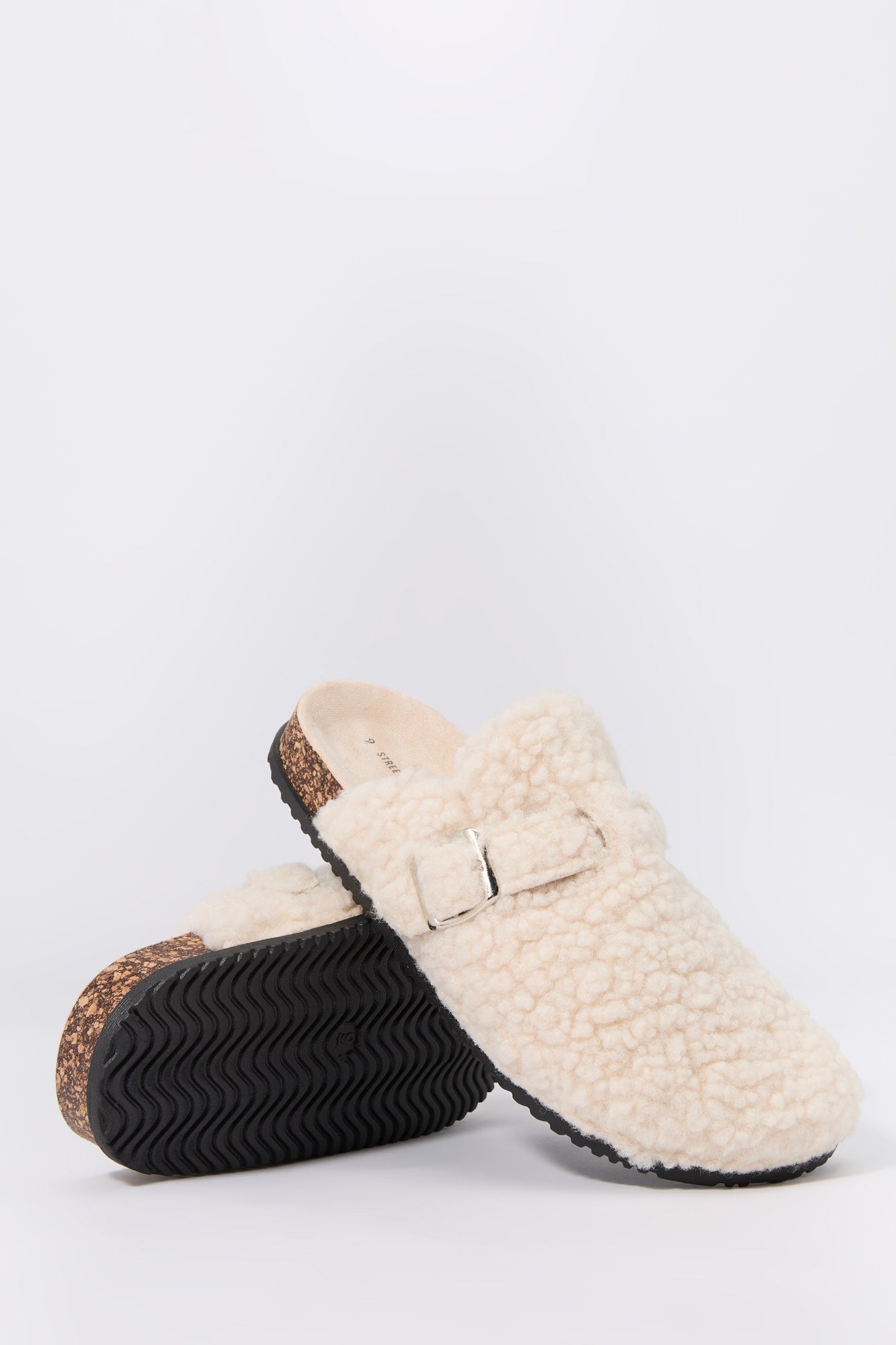 Faux Fur Cork Slipper Slides