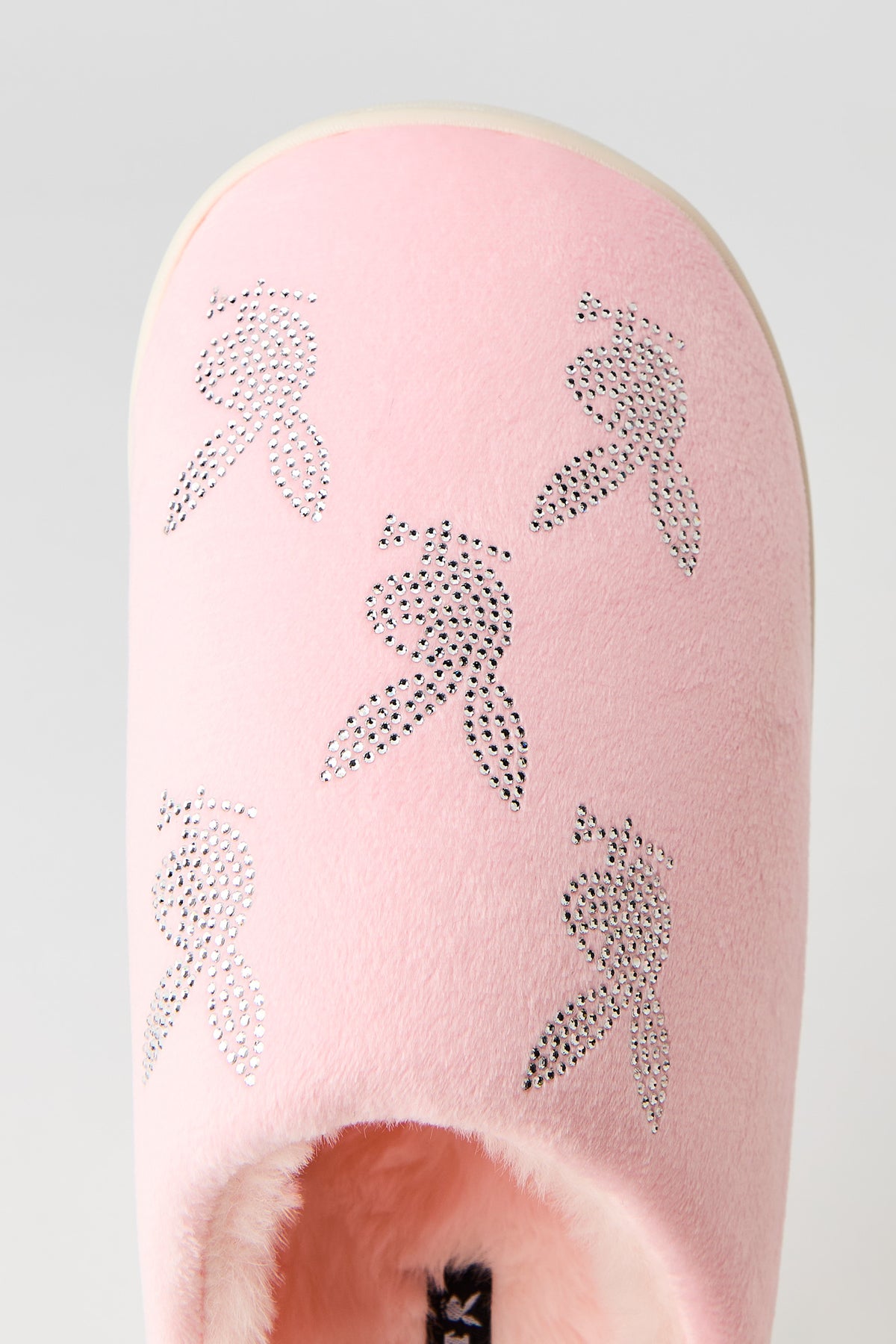 Alt View 3. Playboy Rhinestone Faux Fur Slipper - Pink