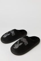 Playboy Rhinestone Faux Fur Slipper