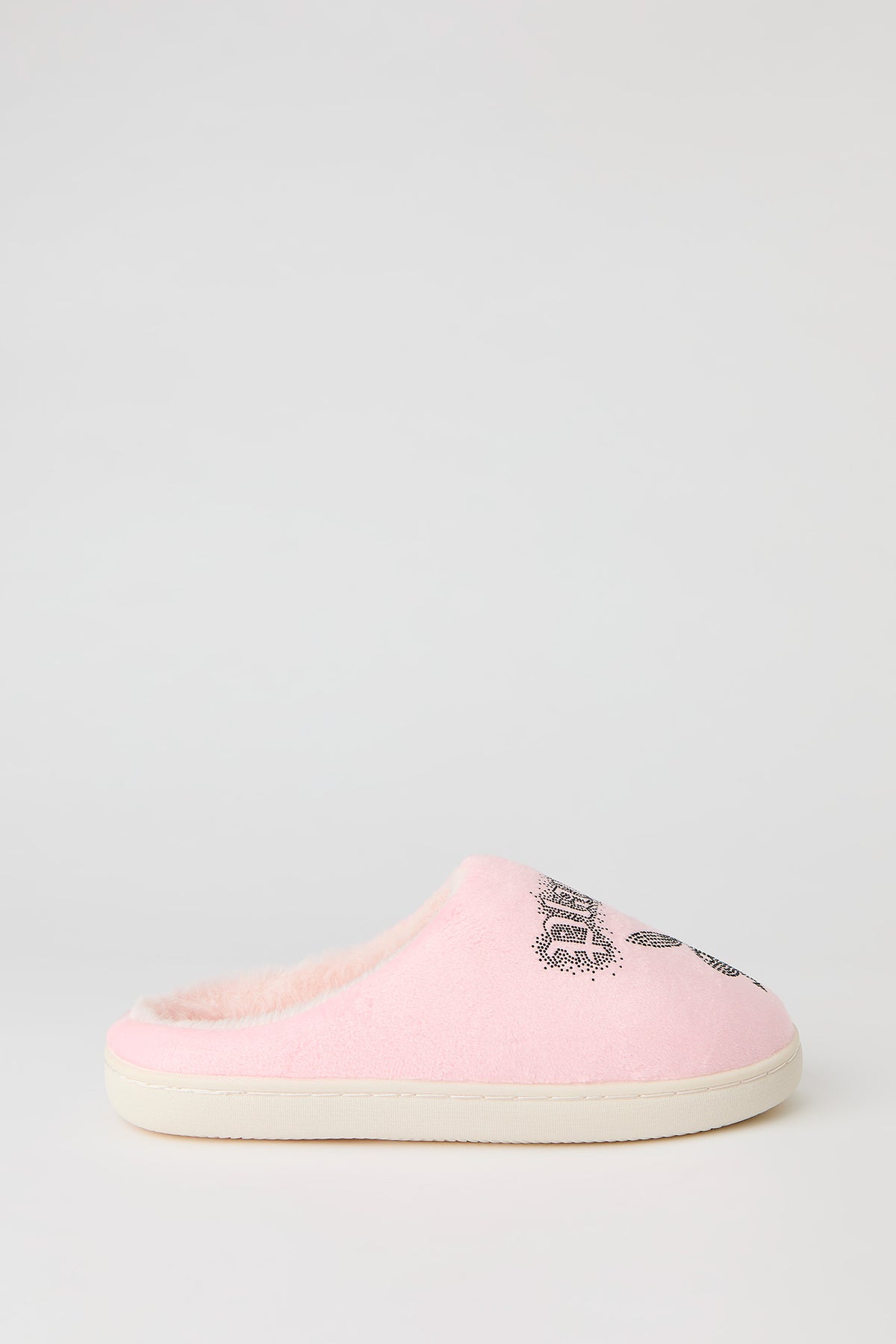Alt View 3. Playboy Rhinestone Faux Fur Slipper - Pink