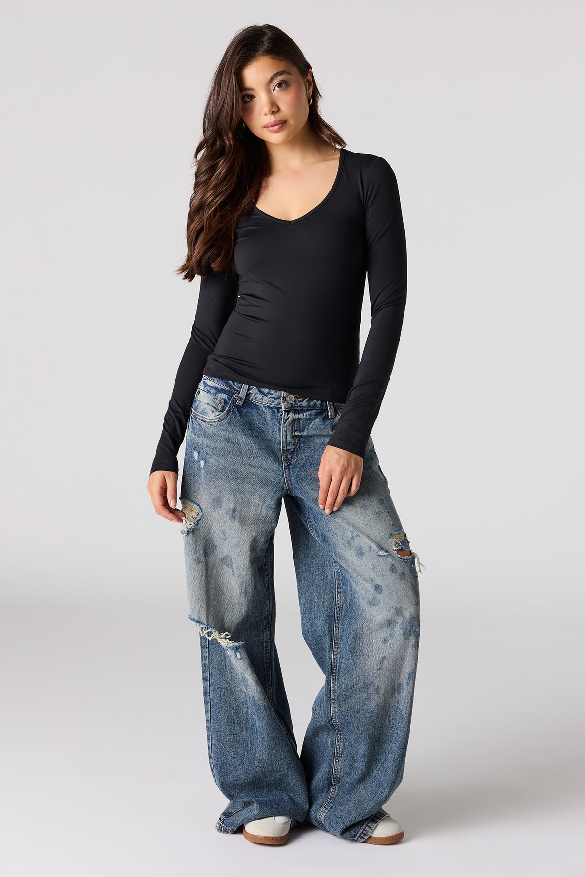 Alt View 7. Luxe Heavy Contour Long Sleeve Top - Light Blue