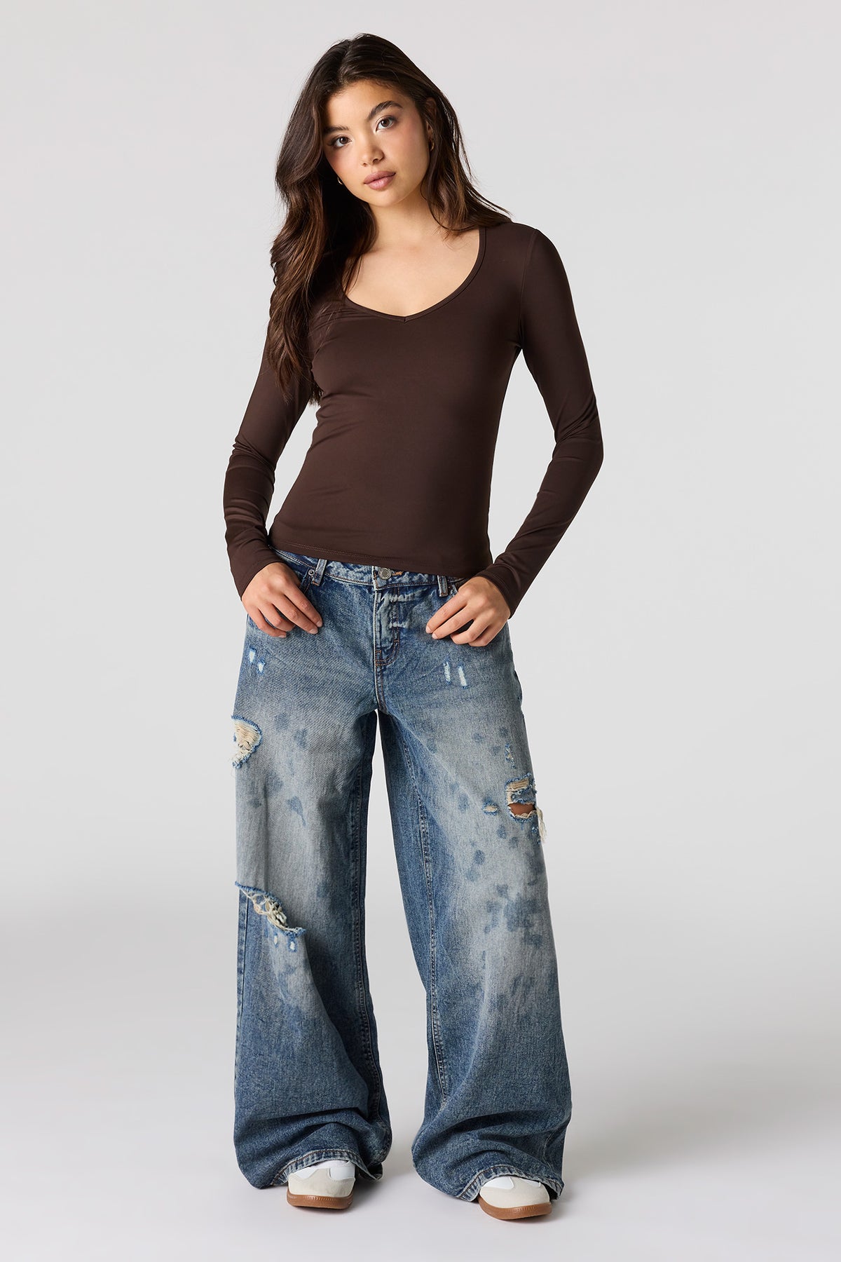 Alt View 15. Luxe Heavy Contour Long Sleeve Top - Light Blue