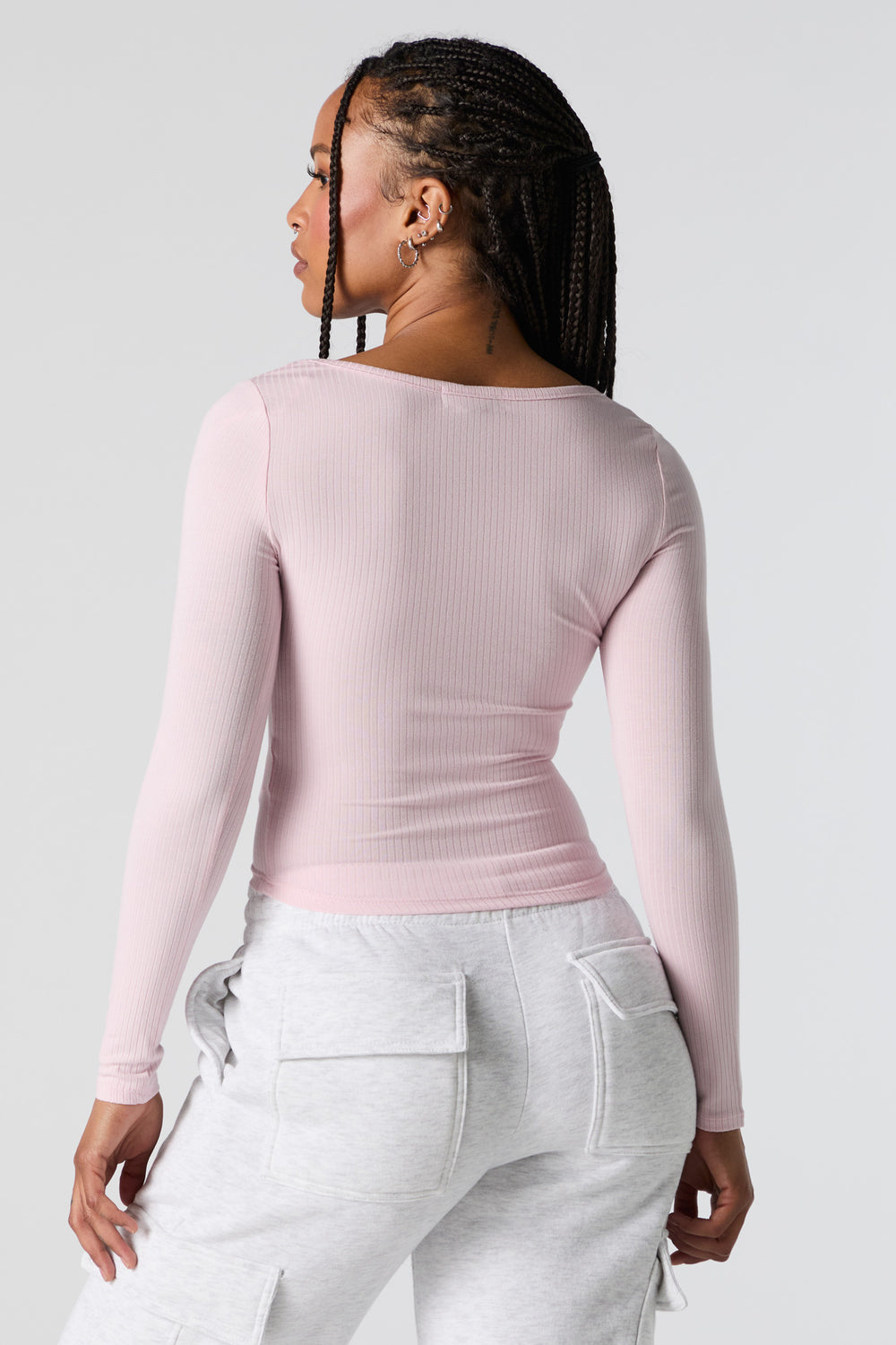 Ribbed Square Neck Long Sleeve Top Ribbed Square Neck Long Sleeve Top 14