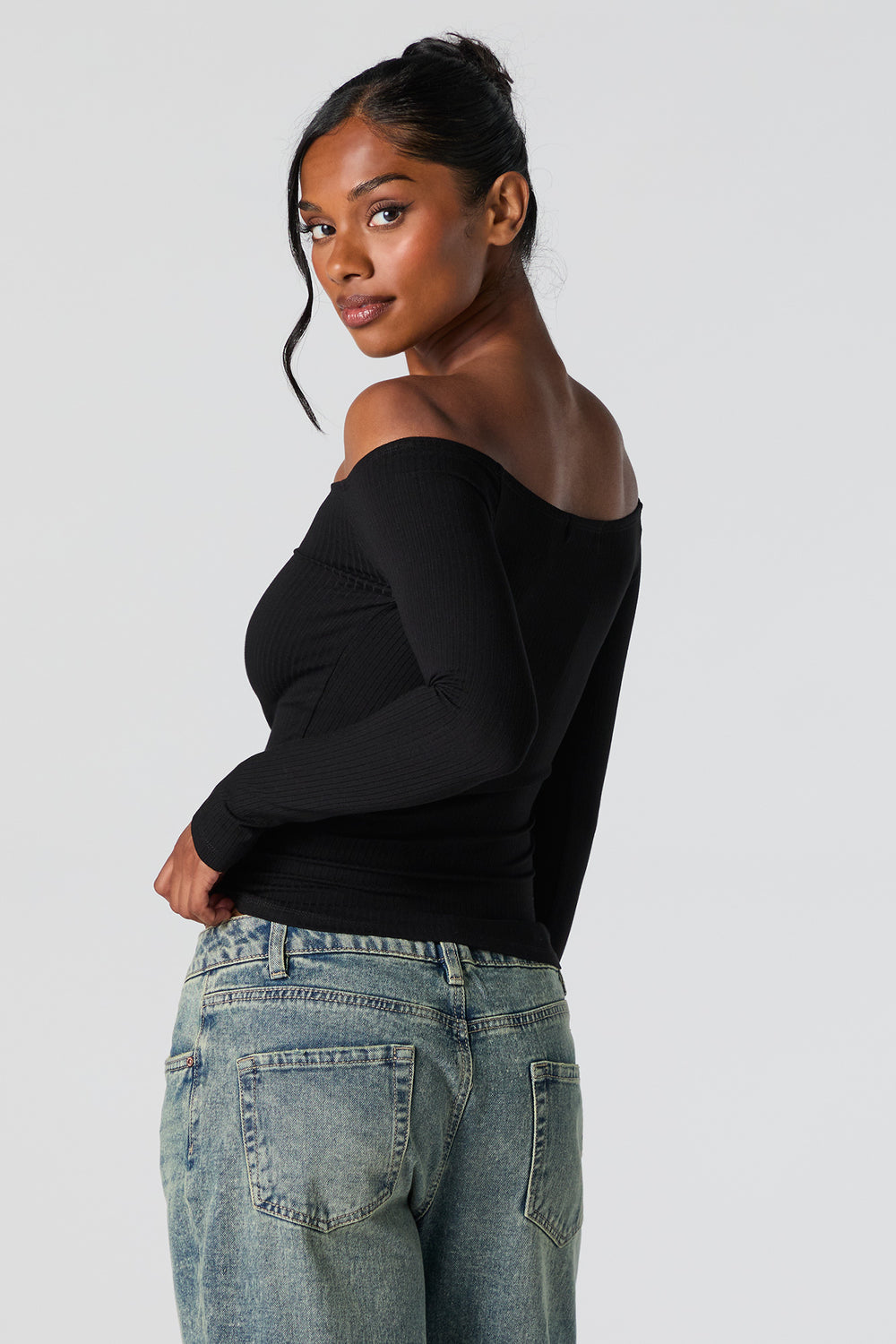 Ribbed Off Shoulder Long Sleeve Top Ribbed Off Shoulder Long Sleeve Top 6