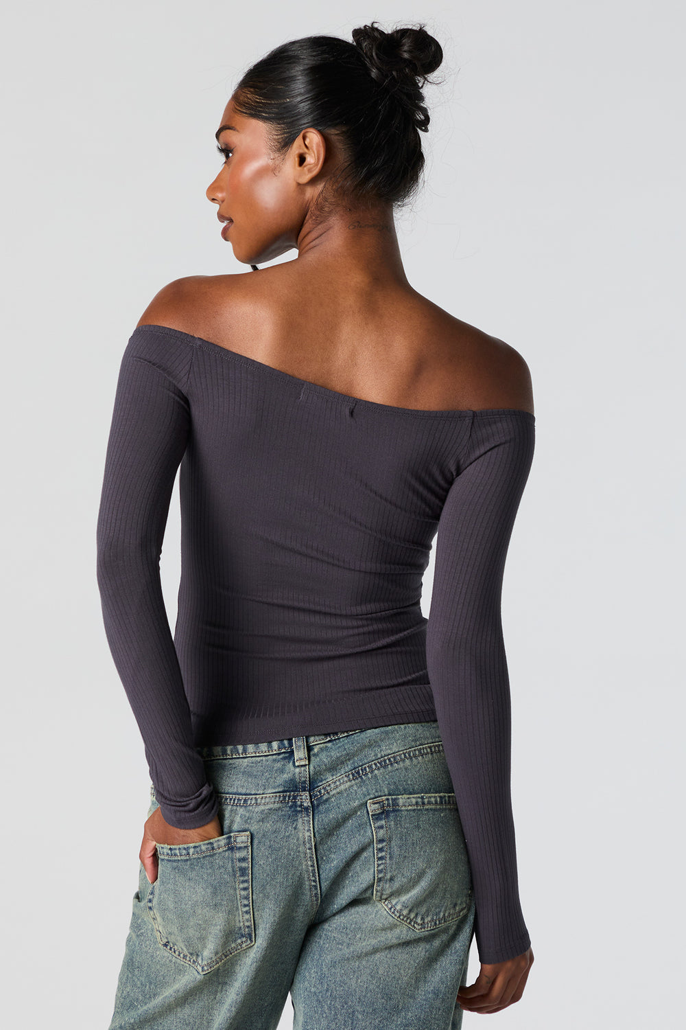 Ribbed Off Shoulder Long Sleeve Top Ribbed Off Shoulder Long Sleeve Top 9