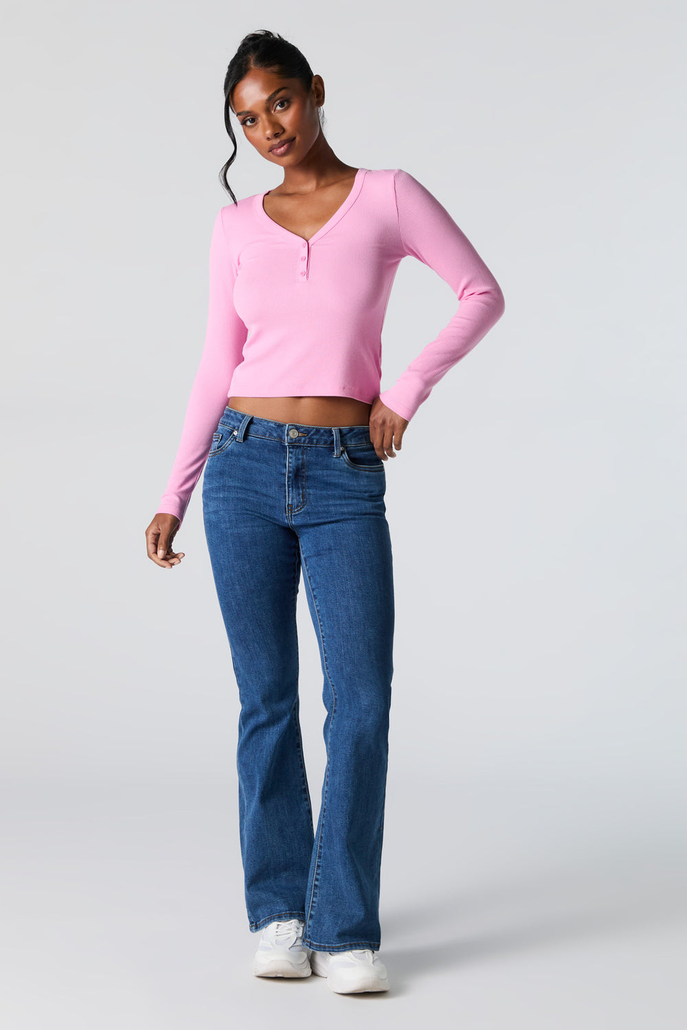 Ribbed Henley Long Sleeve Top Ribbed Henley Long Sleeve Top 15