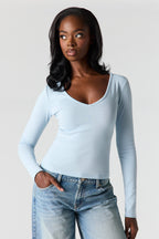 V-Neck Long Sleeve Top