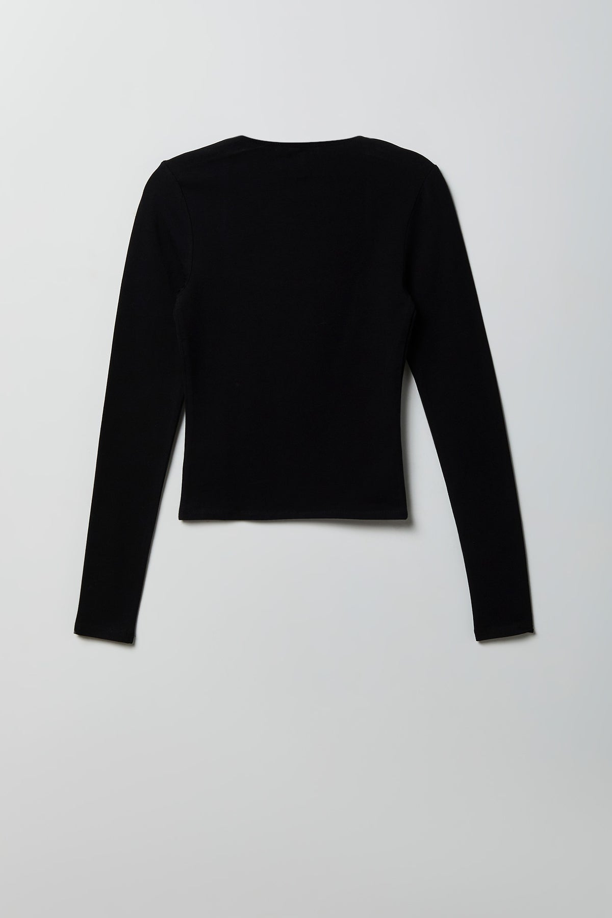 Alt View 2. Soft Contour Square Neck Long Sleeve Top - Black