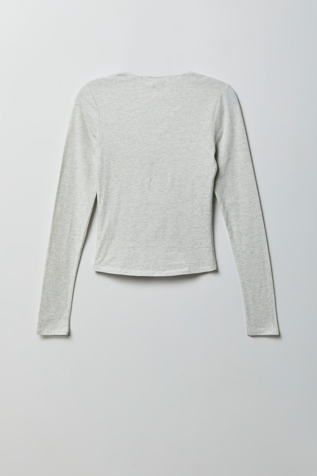 Alt View 2. Soft Contour Square Neck Long Sleeve Top - Heather Grey