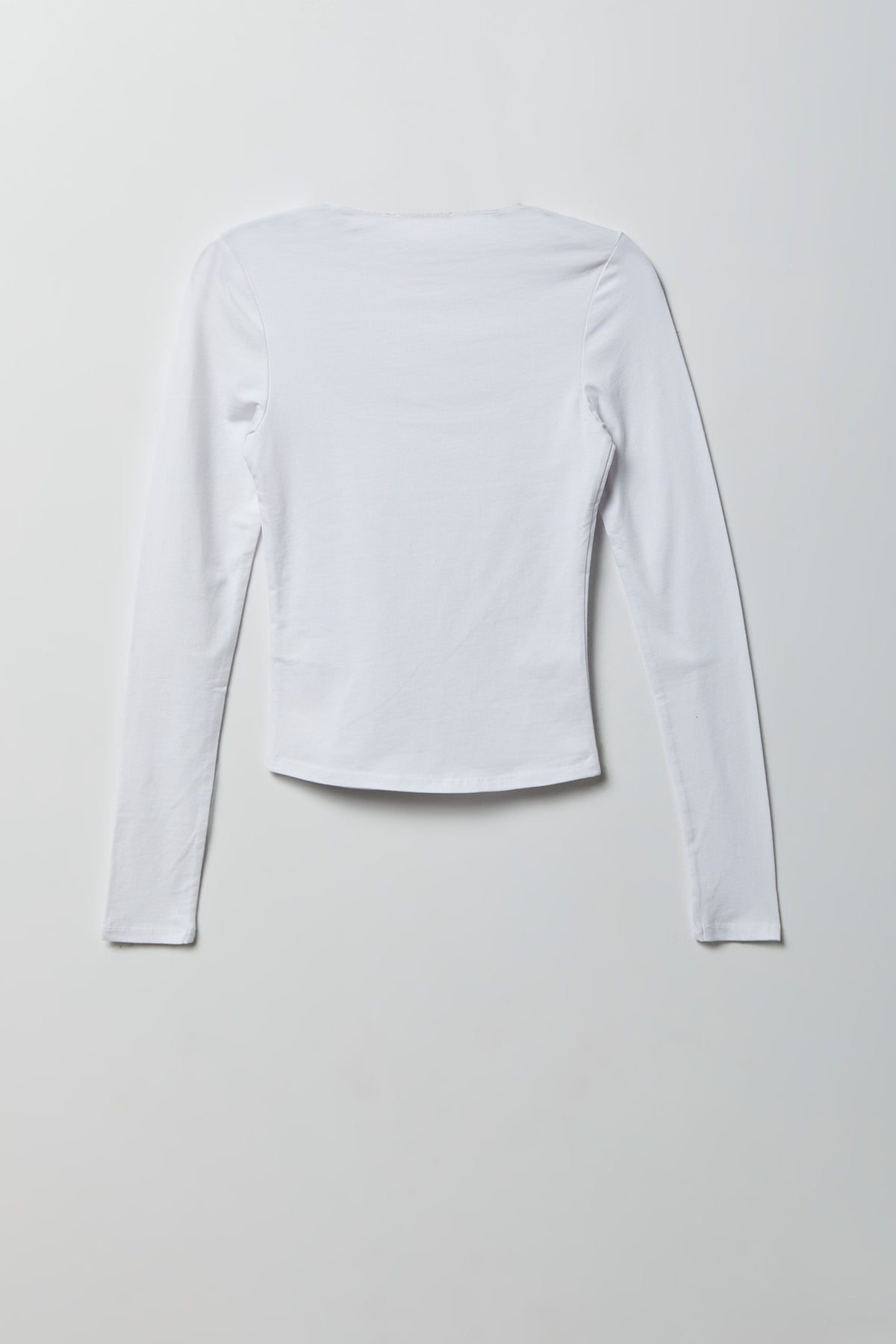 Alt View 2. Soft Contour Square Neck Long Sleeve Top - White
