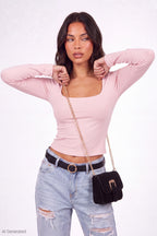Soft Contour Square Neck Long Sleeve Top