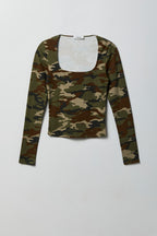 Soft Contour Square Neck Long Sleeve Top