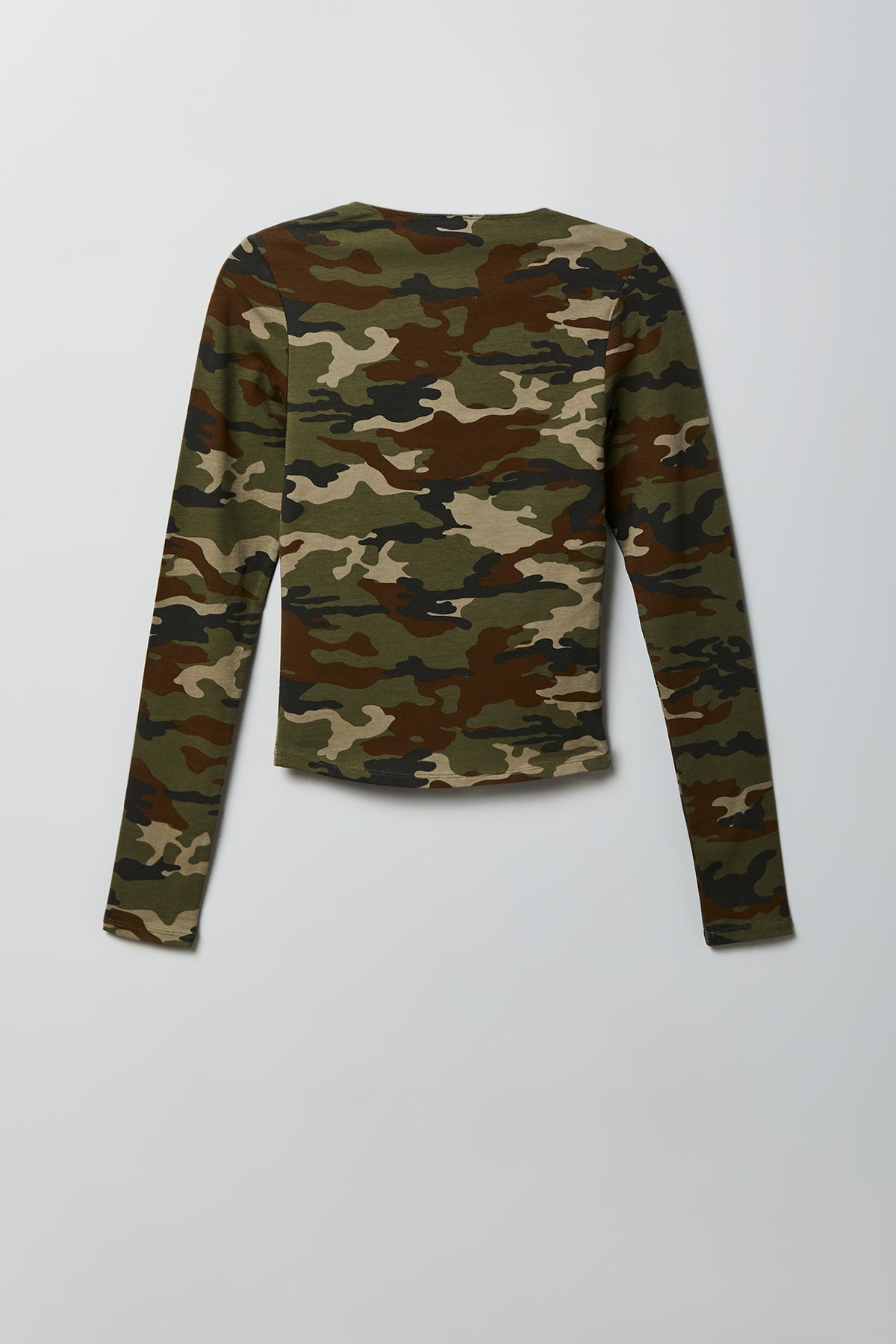 Alt View 2. Soft Contour Square Neck Long Sleeve Top - Camouflage