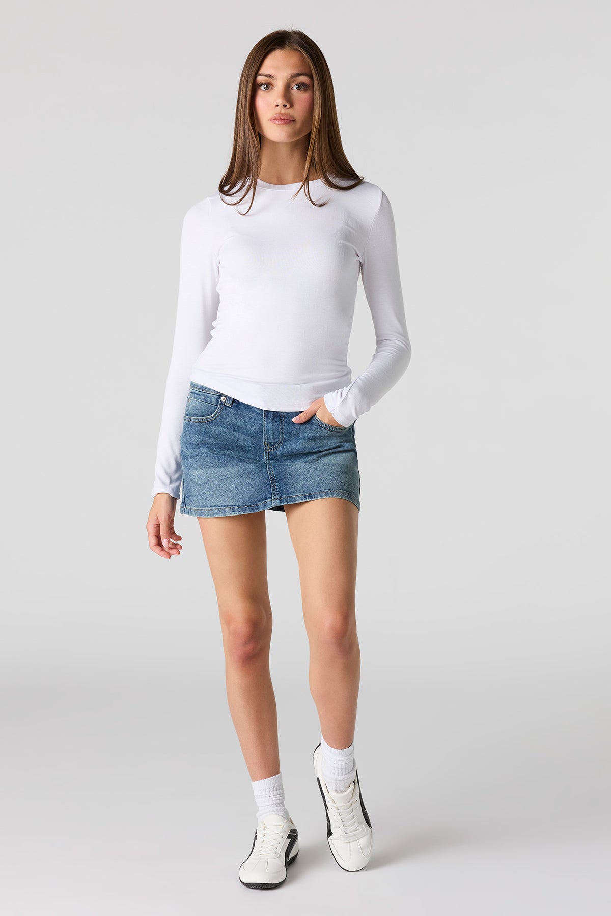 Alt View 3. Long Sleeve Top - White